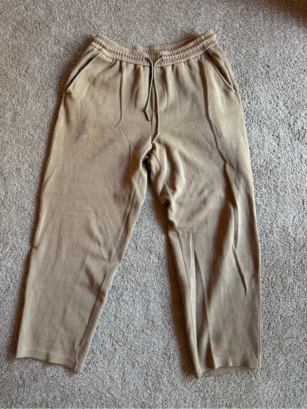 Relaxed Drawstring Joggers in Light Taupe